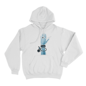 X Ray Hand Unisex Hoodie White