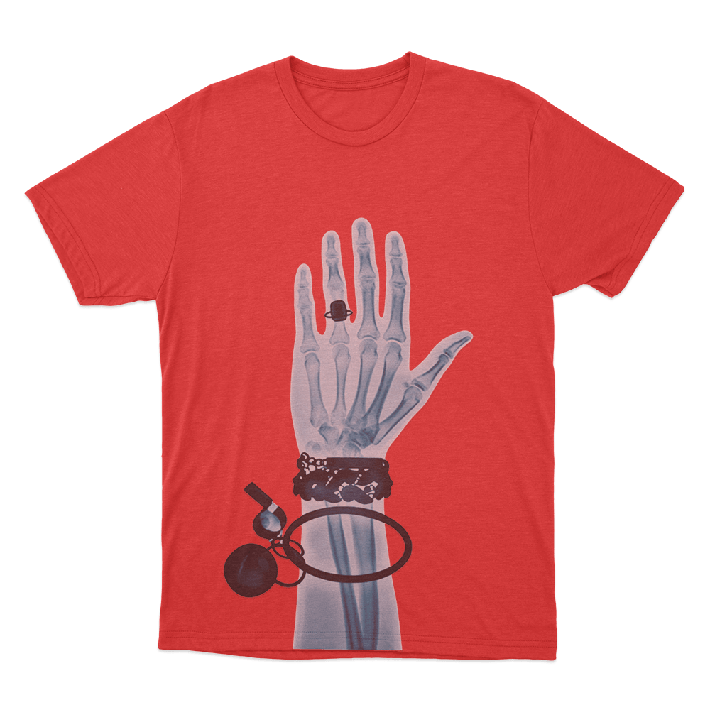X-Ray Hand Unisex T Shirt Red X Ray Hand Unisex T Shirt Red