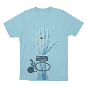 X Ray Hand Unisex T Shirt Sky Blue